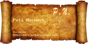 Peti Norbert névjegykártya