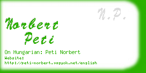 norbert peti business card